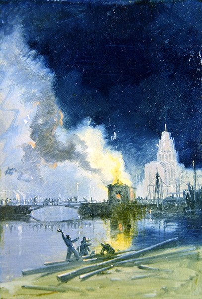 Bristol en llamas de James Baker Pyne