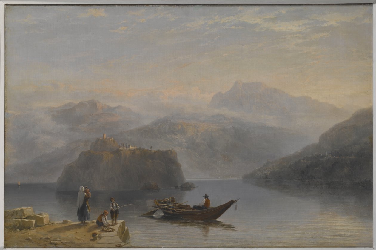 Lago Maggiore (?) c.1860 (óleo sobre lienzo) de James Baker Pyne