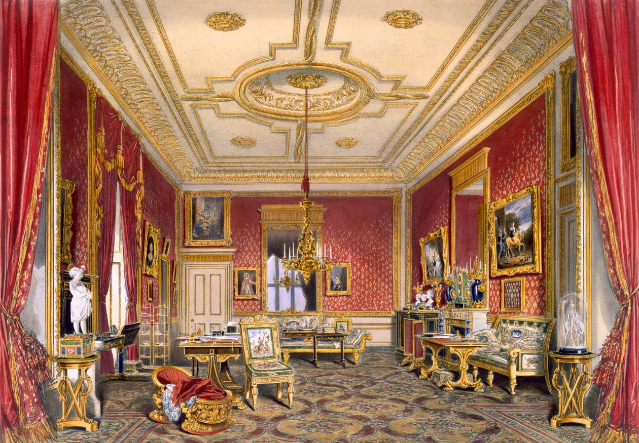 Sala de estar privada de la Reina, Castillo de Windsor, 1838 de James Baker Pyne