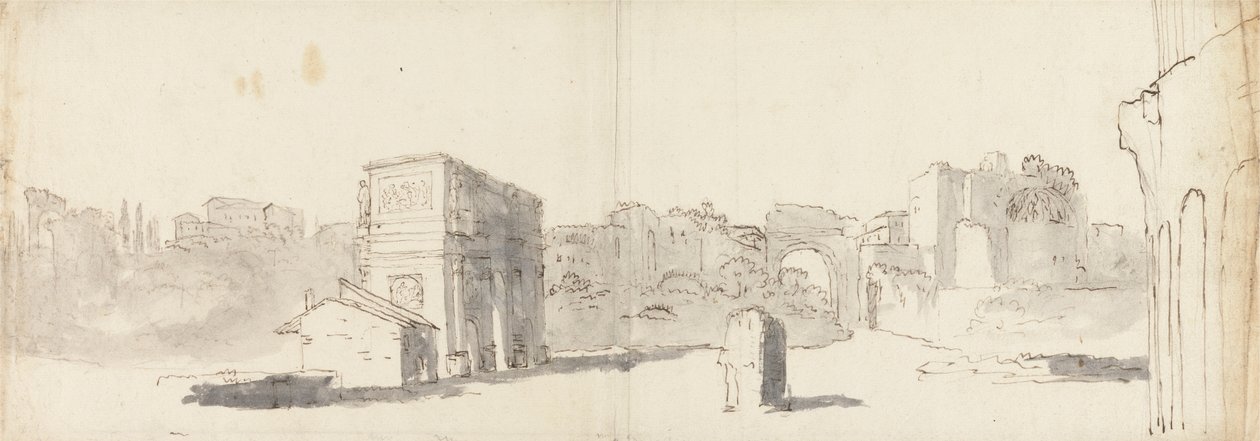 Roma, Vista del Arco de Constantino y otras ruinas de James Barry