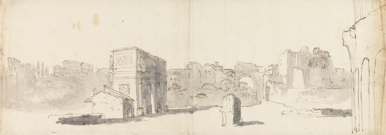 Roma, Vista del Arco de Constantino y otras ruinas de James Barry