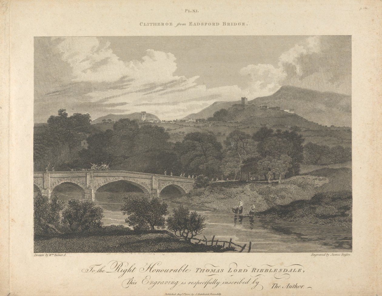 Clitheros desde Eadsford Bridge de James Basire