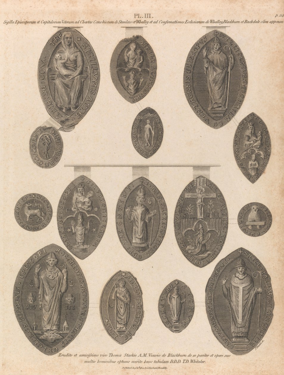 Sellos de la abadía de Whalley de James Basire