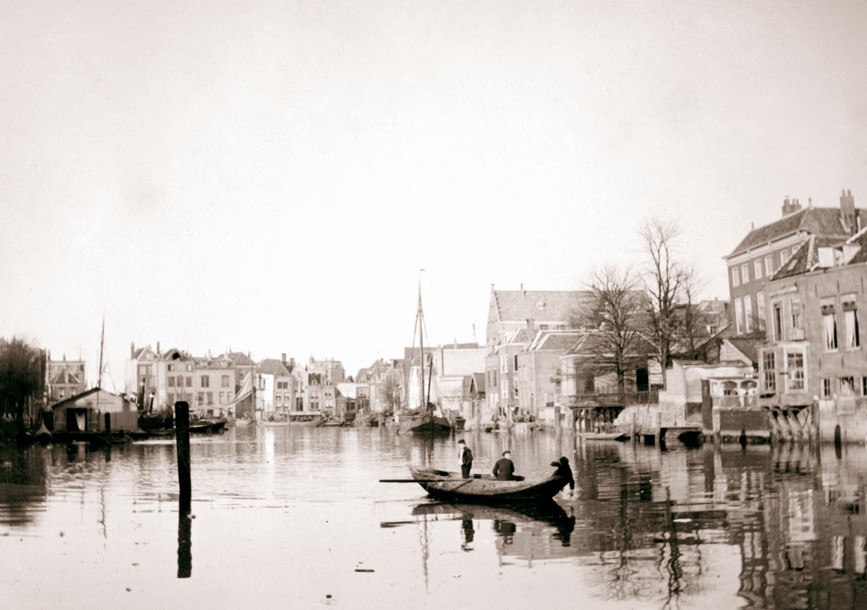 Barco en el canal, Dordrecht, Países Bajos, 1898 de James Batkin