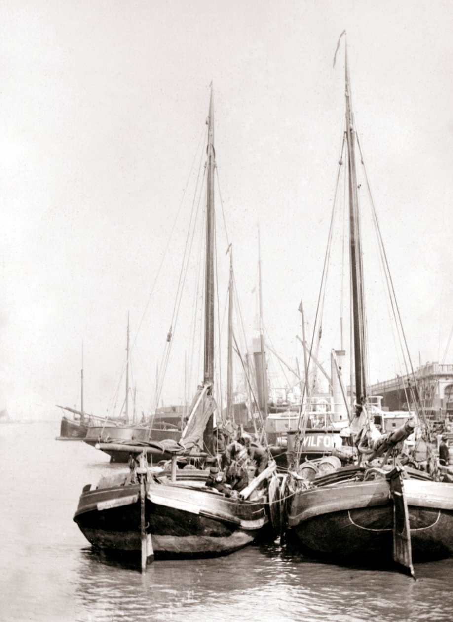 Barcos en el canal, Róterdam, 1898 de James Batkin