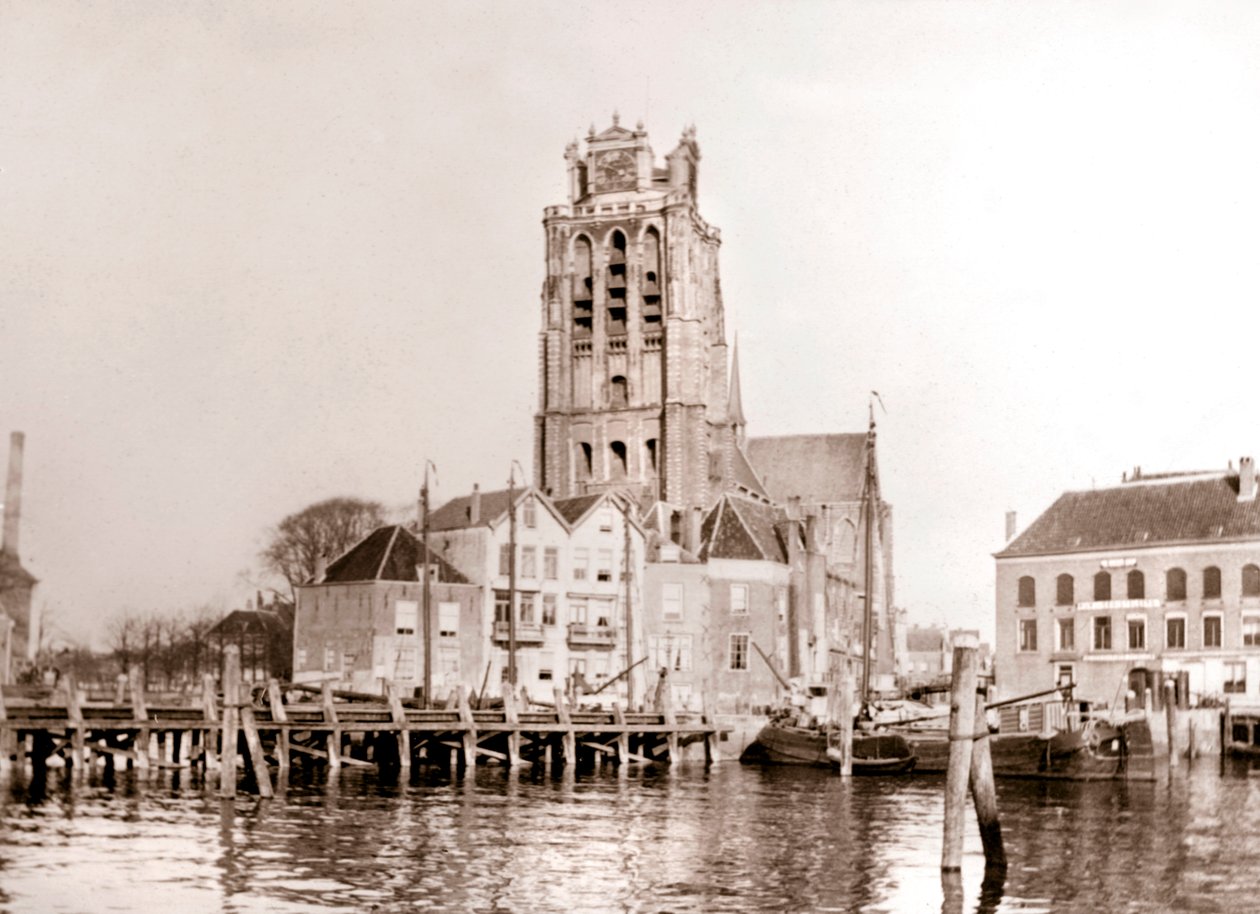 Iglesia en el canal, Dordrecht, Países Bajos, 1898 de James Batkin