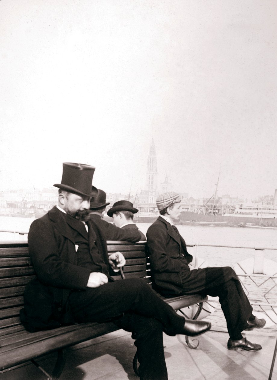 Pasajeros en un ferry, Róterdam, 1898 de James Batkin