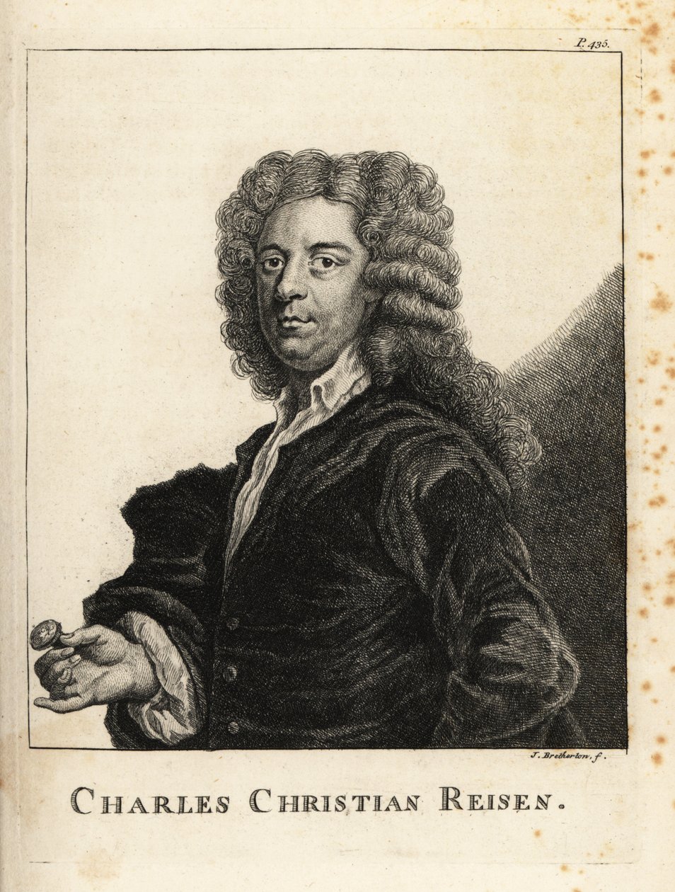 Retrato de Charles Christian Reisen (1680-1725), grabador de gemas y sellos inglés de James Bretherton