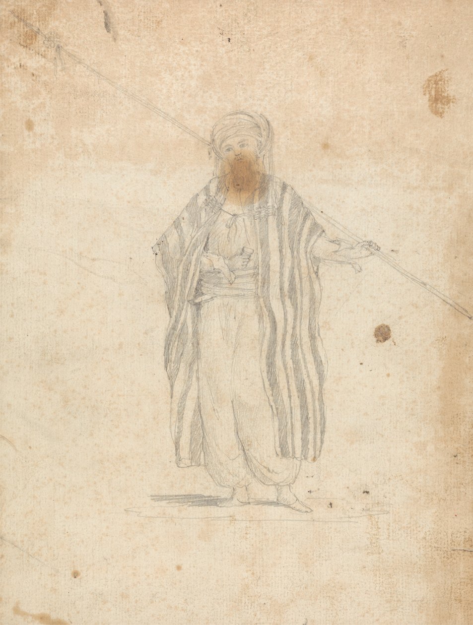 Hombre con un burnoose y portando una lanza de James Bruce