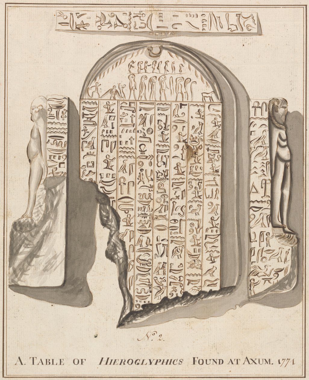 No. 2. A. Tabla de jeroglíficos encontrados en Axum de James Bruce