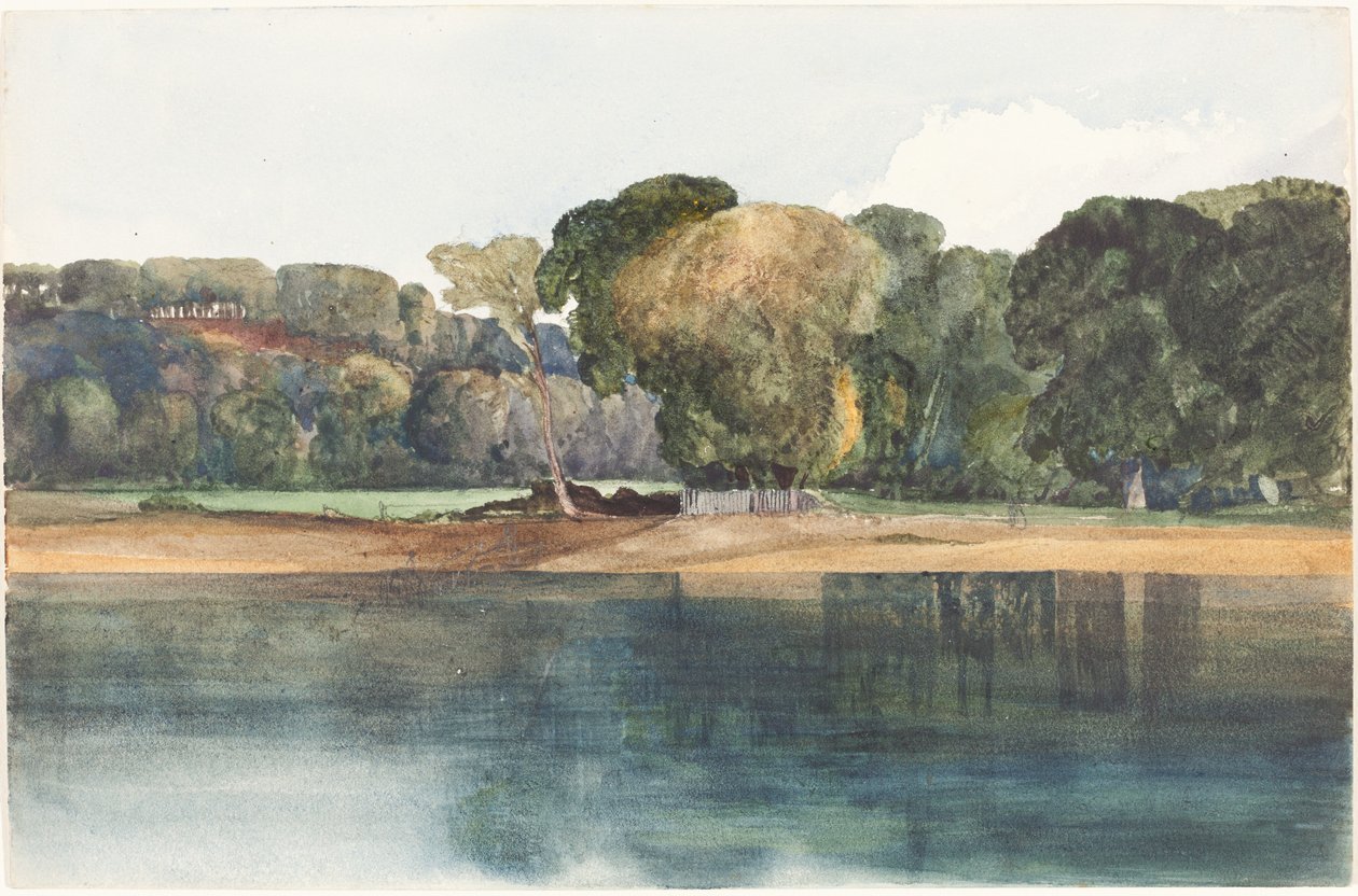 Paisaje con árboles y agua de James Bulwer