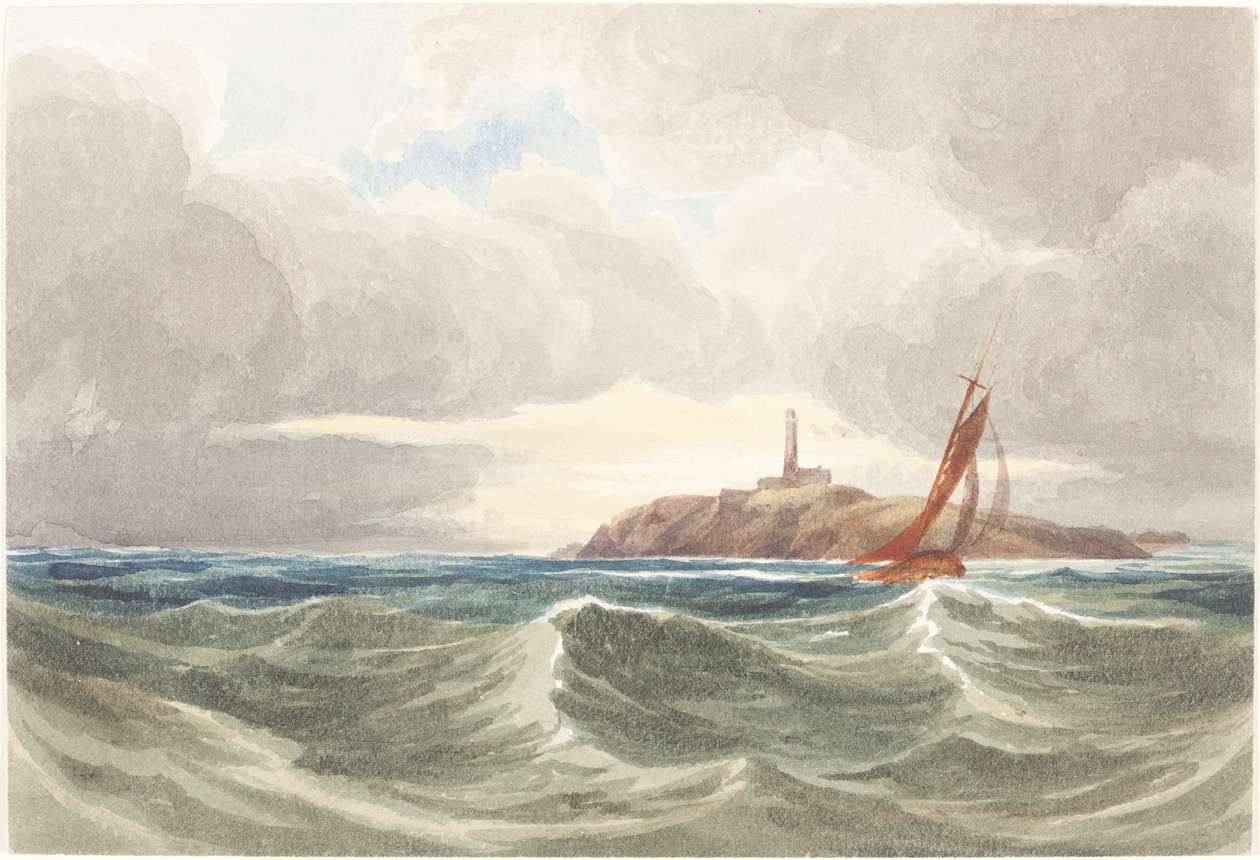 Paisaje marino con faro de James Bulwer