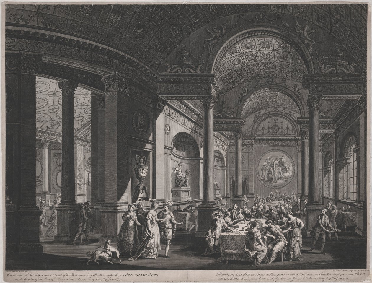 Fete Champetre, 9 de junio de 1774 (Interior del comedor) de James Caldwall
