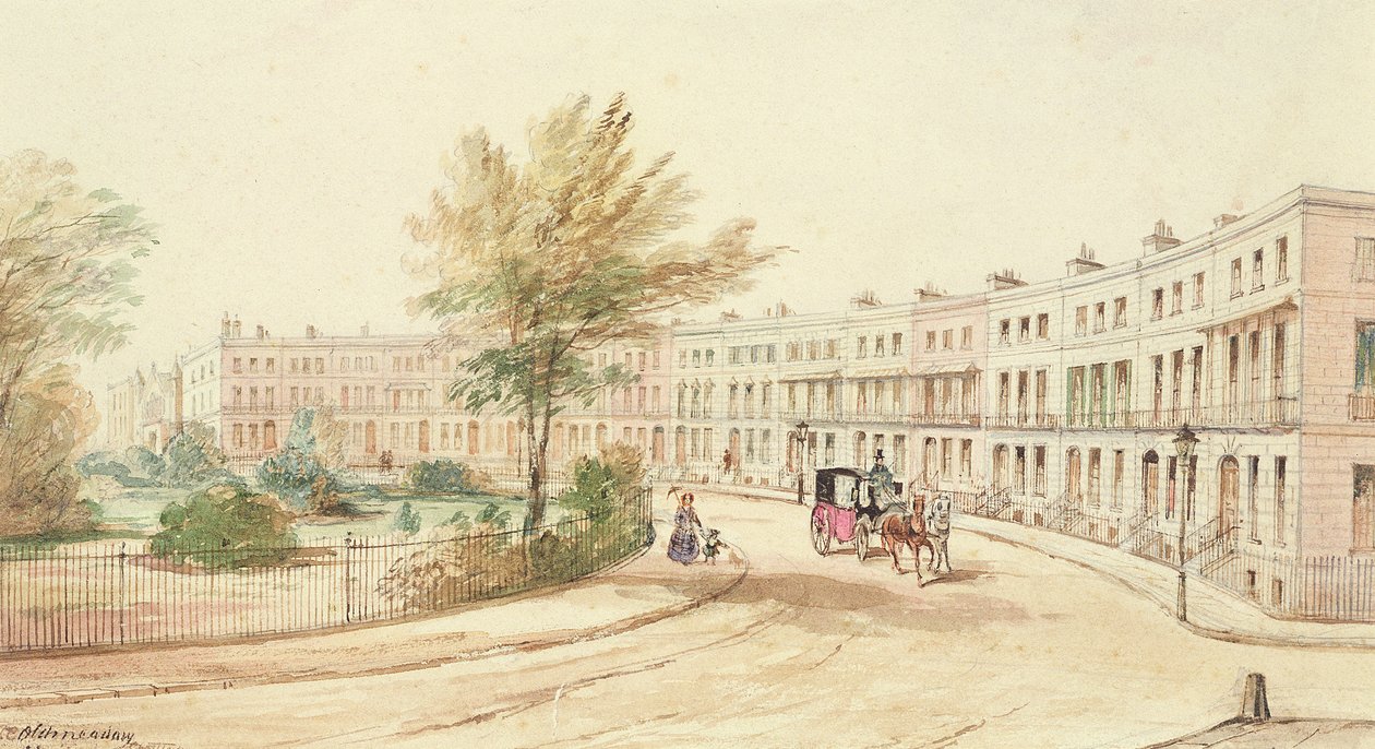 Royal Crescent, Cheltenham, c.1850 de James Charles Oldmeadow