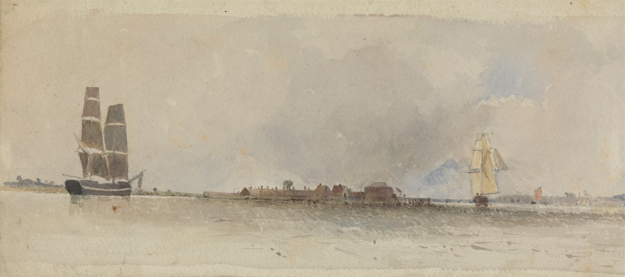 Escena costera con transporte marítimo de James Chisholm Gooden