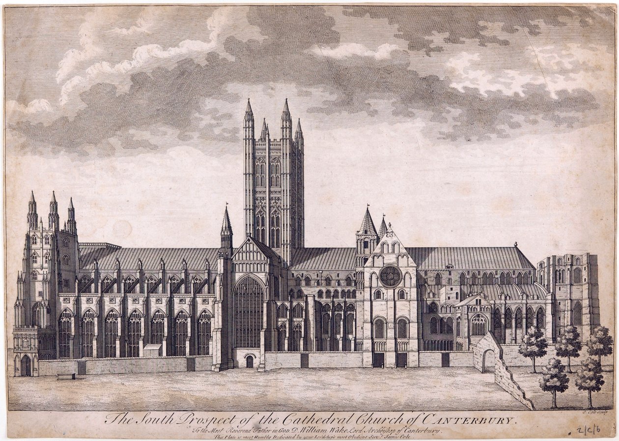 Catedral de Canterbury, c.1716-37 de James Cole