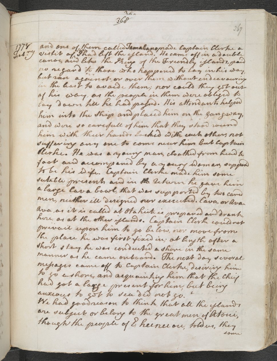 Egerton MS 2177 A f.367r Capitán Cook: Diarios III de James Cook