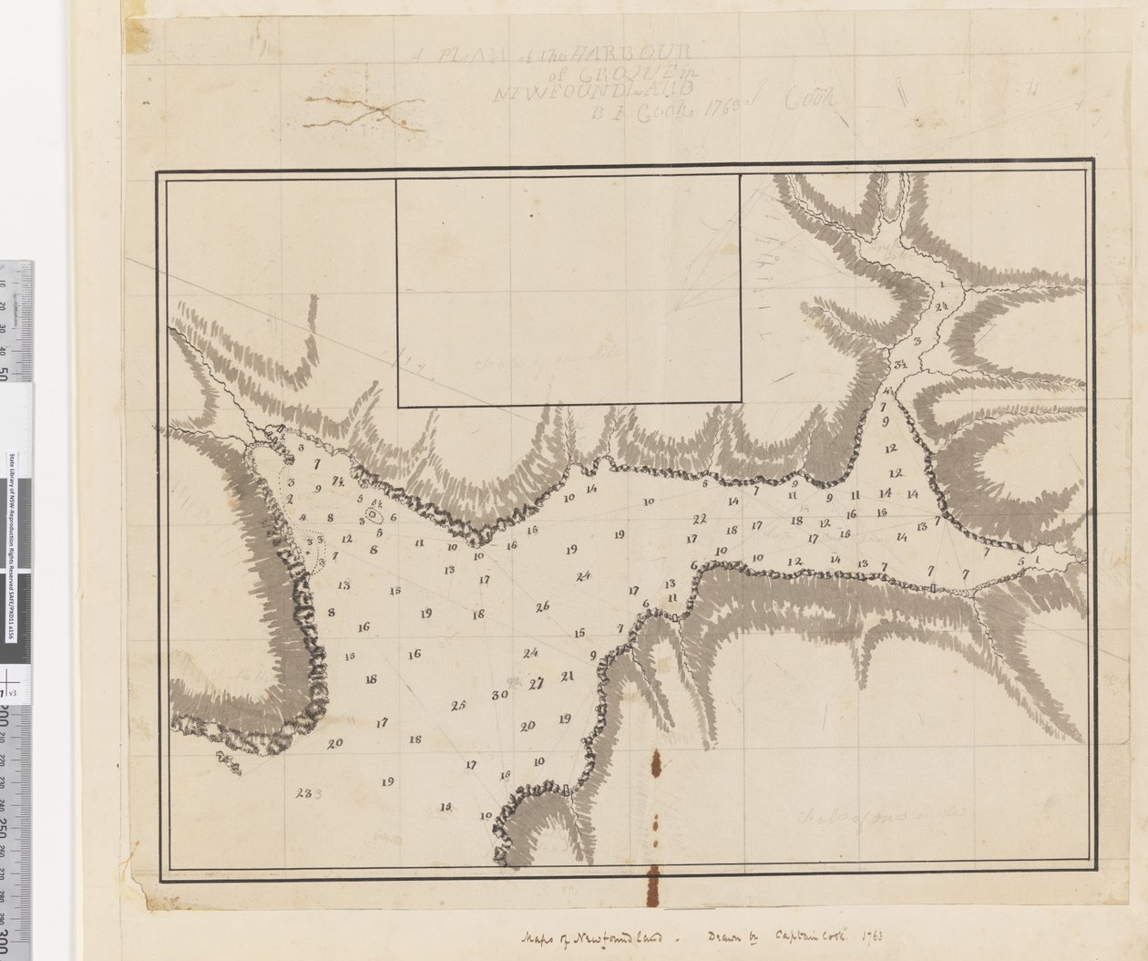 Un plano del puerto de Croque en Terranova de James Cook