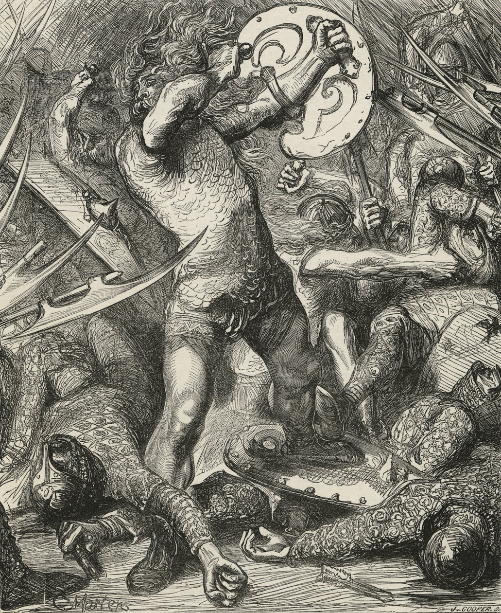 Hereward abriéndose camino a través del ejército normando de James Cooper