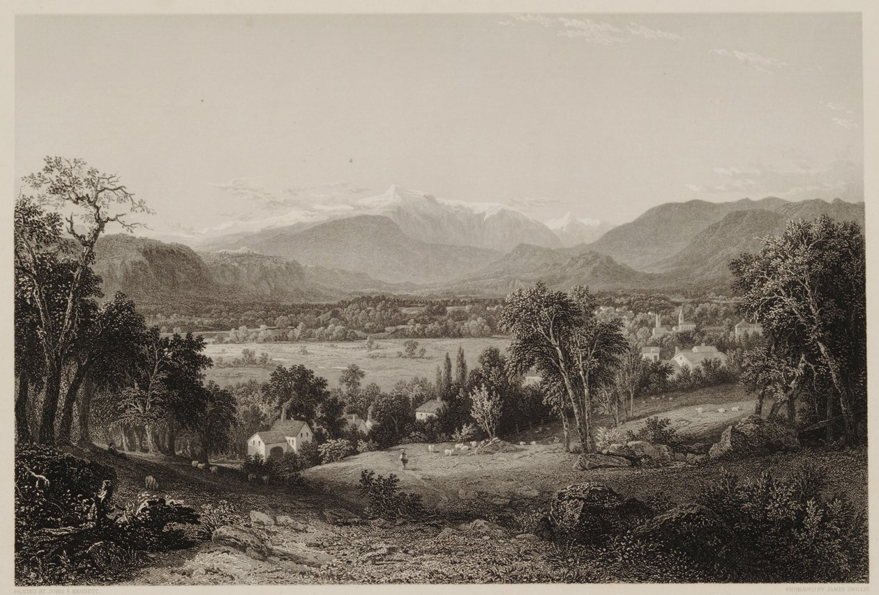 Monte Washington desde el Valle de Conway, después de John F. Kensett, grabado por James Smillie, impreso por J. Dalton de James David Smillie