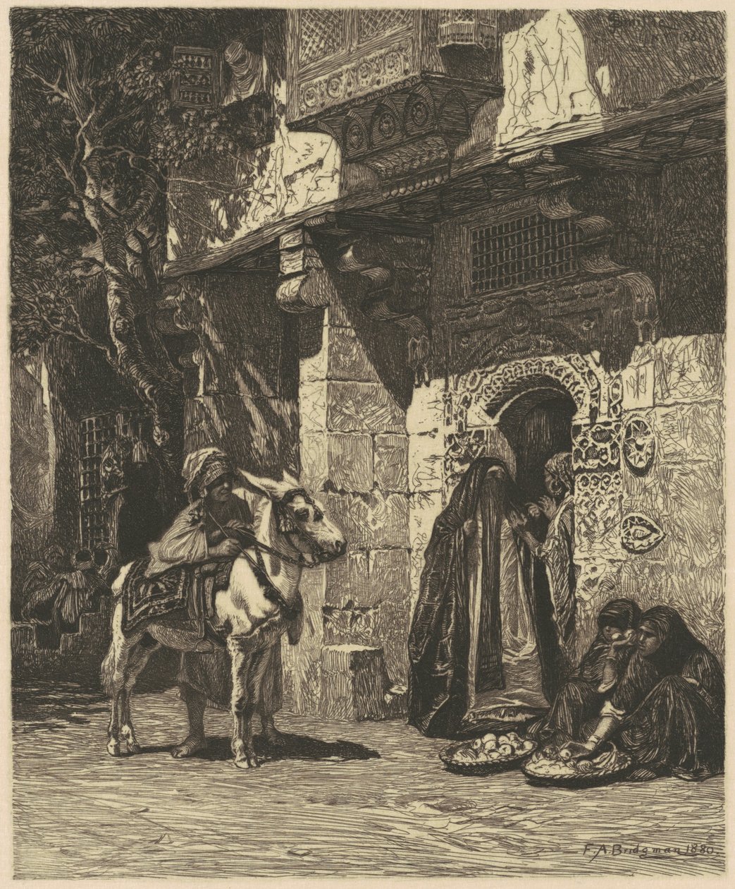 Una dama de El Cairo de visita de James David Smillie, after Frederic Arthur Bridgman