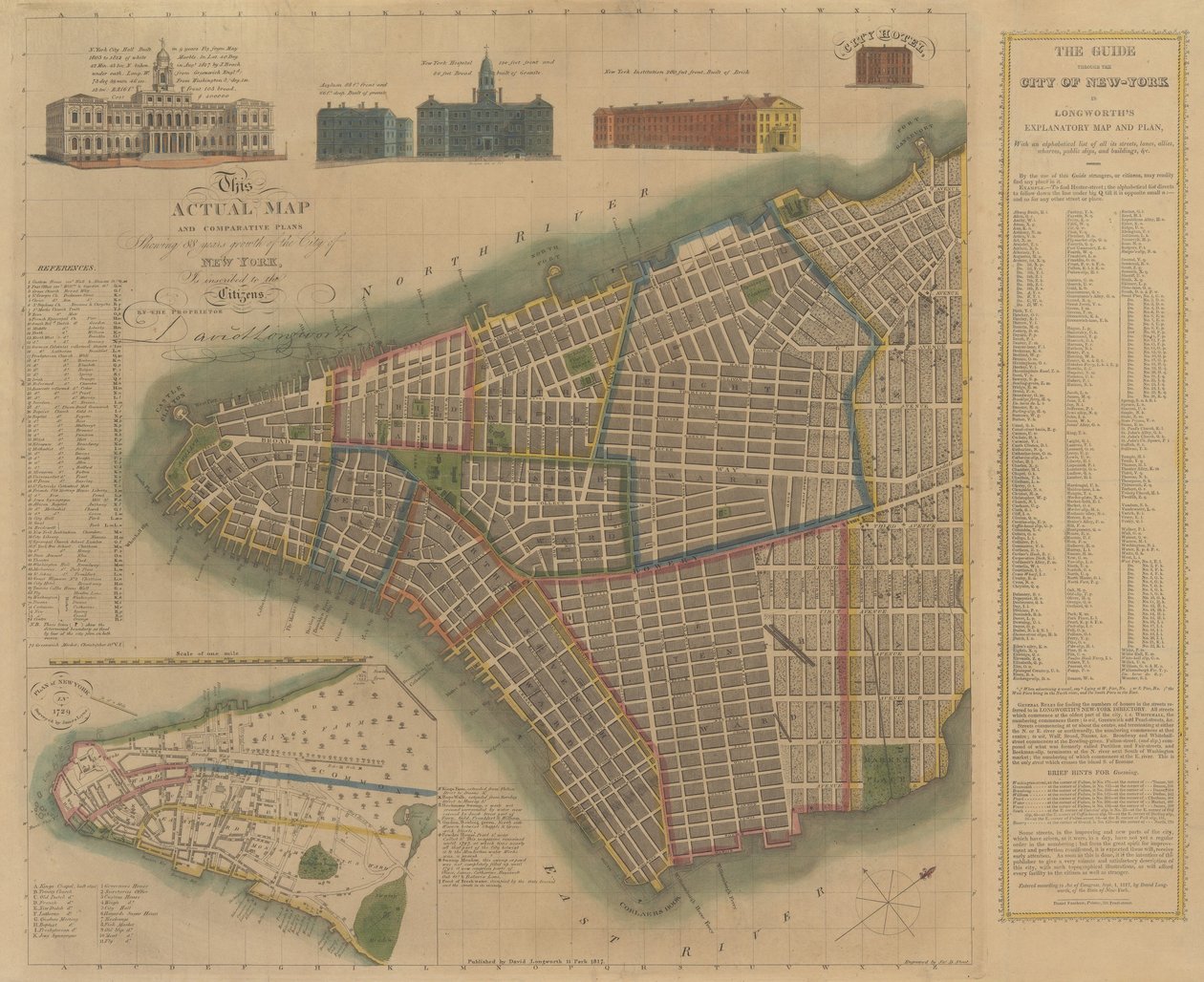 La ciudad de Nueva York: Mapa y plan explicativo de Longworth, 1817 de James DeForest Stout