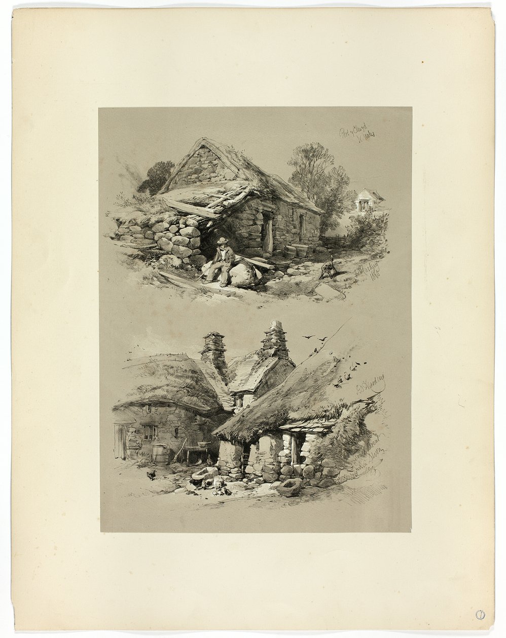 Puerto de Clwyd y South Brent, Devon, de Selecciones Pintorescas de James Duffield Harding