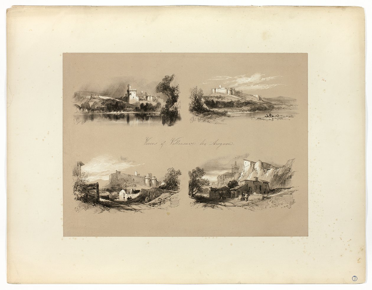 Vistas de Villenueve les Avignon, de Selecciones Pintorescas de James Duffield Harding