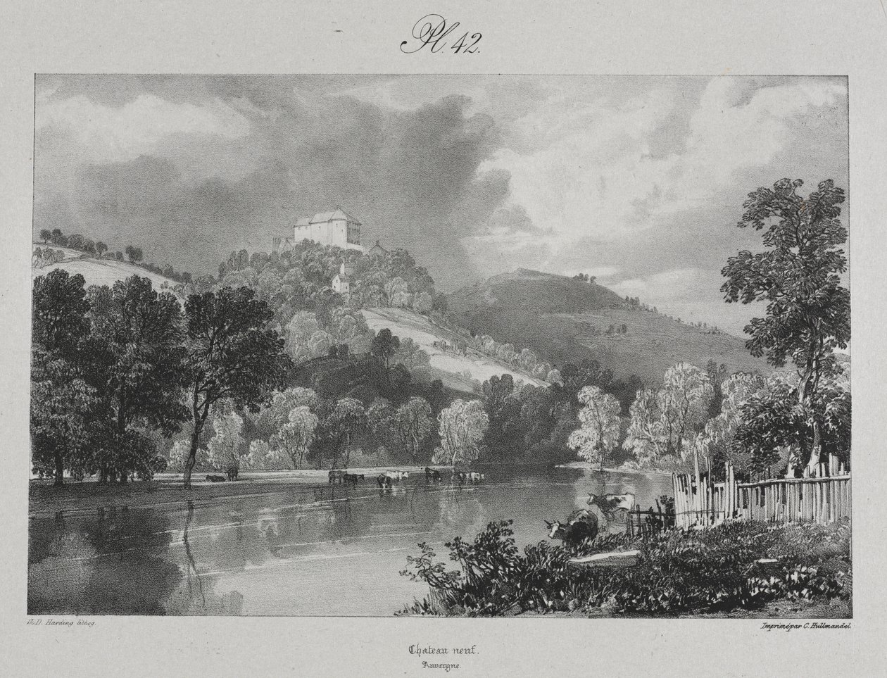 Viajes pintorescos y románticos por la antigua Francia. Auvernia: Château Neuf de James Duffield Harding