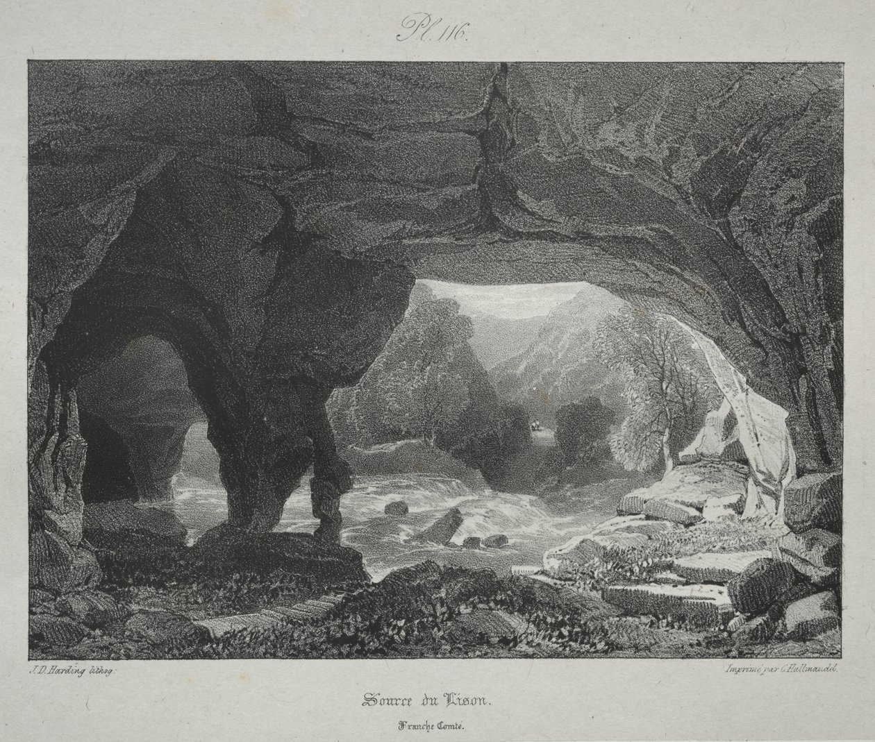 Viajes Pintorescos y Románticos en la Antigua Francia. Franche-Comté: Fuente del Lison de James Duffield Harding