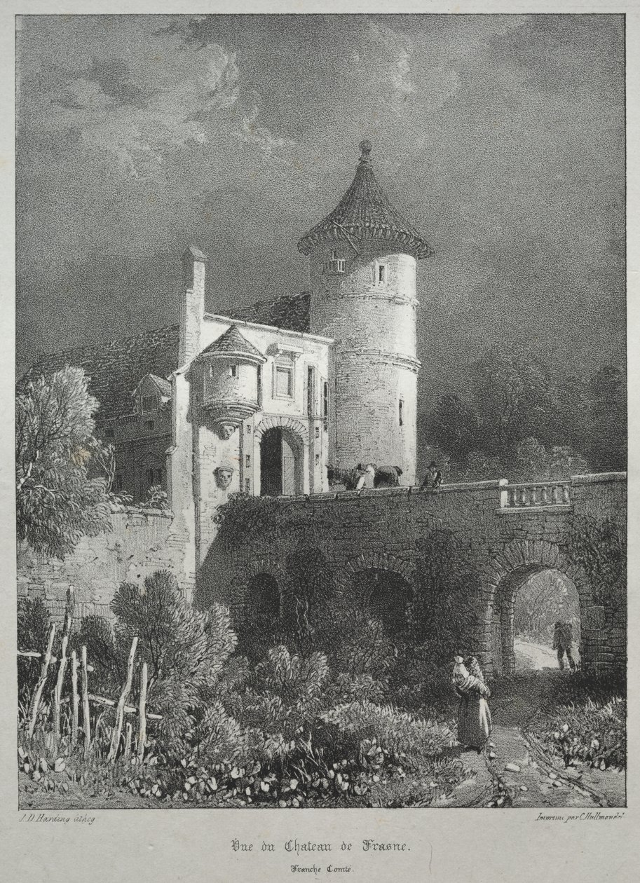 Viajes pintorescos y románticos en la antigua Francia. Franche-Comté: Vista del Castillo de Frasne de James Duffield Harding