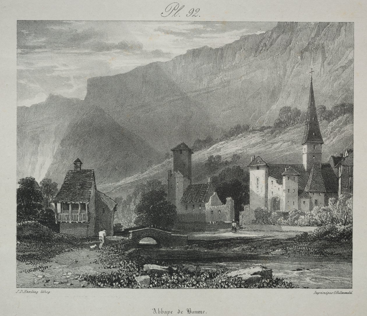 Viajes pintorescos y románticos en la antigua Francia. Franco Condado: Abadía de Baume, Baume-les-Messieurs de James Duffield Harding