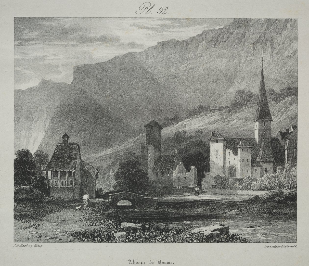 Viajes pintorescos y románticos en la antigua Francia. Franco Condado: Abadía de Baume, Baume-les-Messieurs de James Duffield Harding