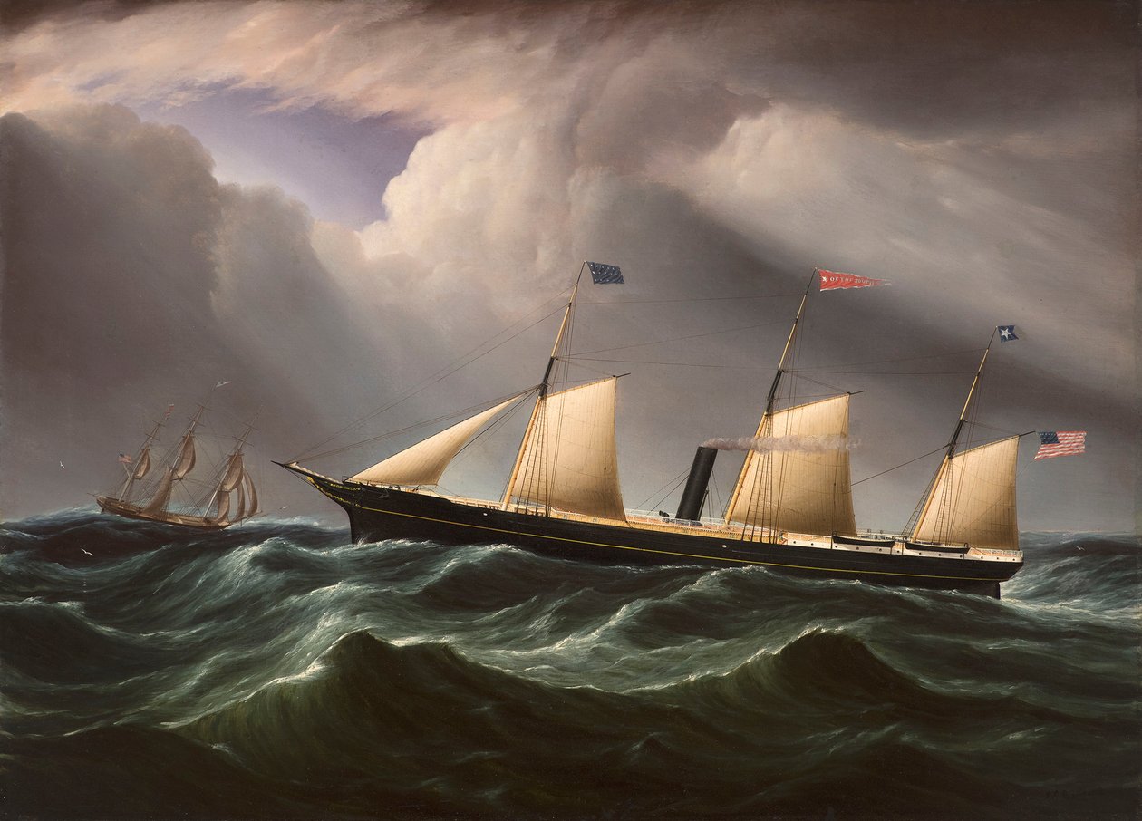 El primer barco de vapor de tornillo Star of the South en mares agitados por James E. Buttersworth de James E. Buttersworth