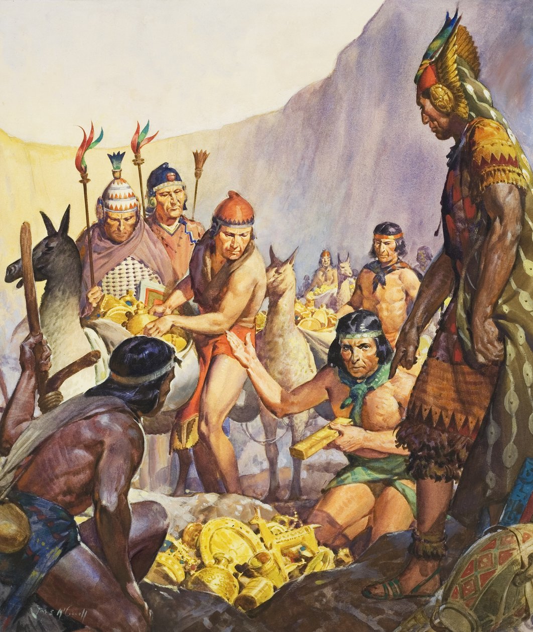Hidden Gold of the Incas (gouache sobre papel) de James Edwin McConnell
