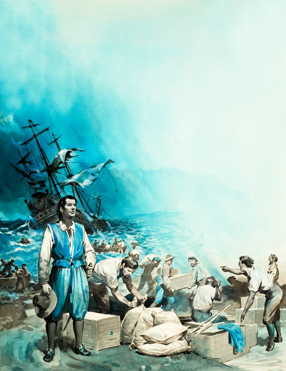El buque "Haarlem" encallado en Table Bay de James Edwin McConnell