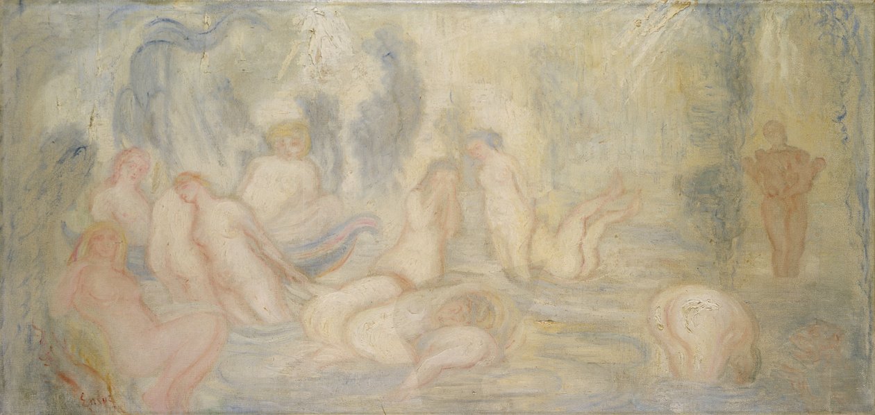 Bañistas (Líneas curvas y ondulantes) 1911 (óleo sobre lienzo) de James Ensor