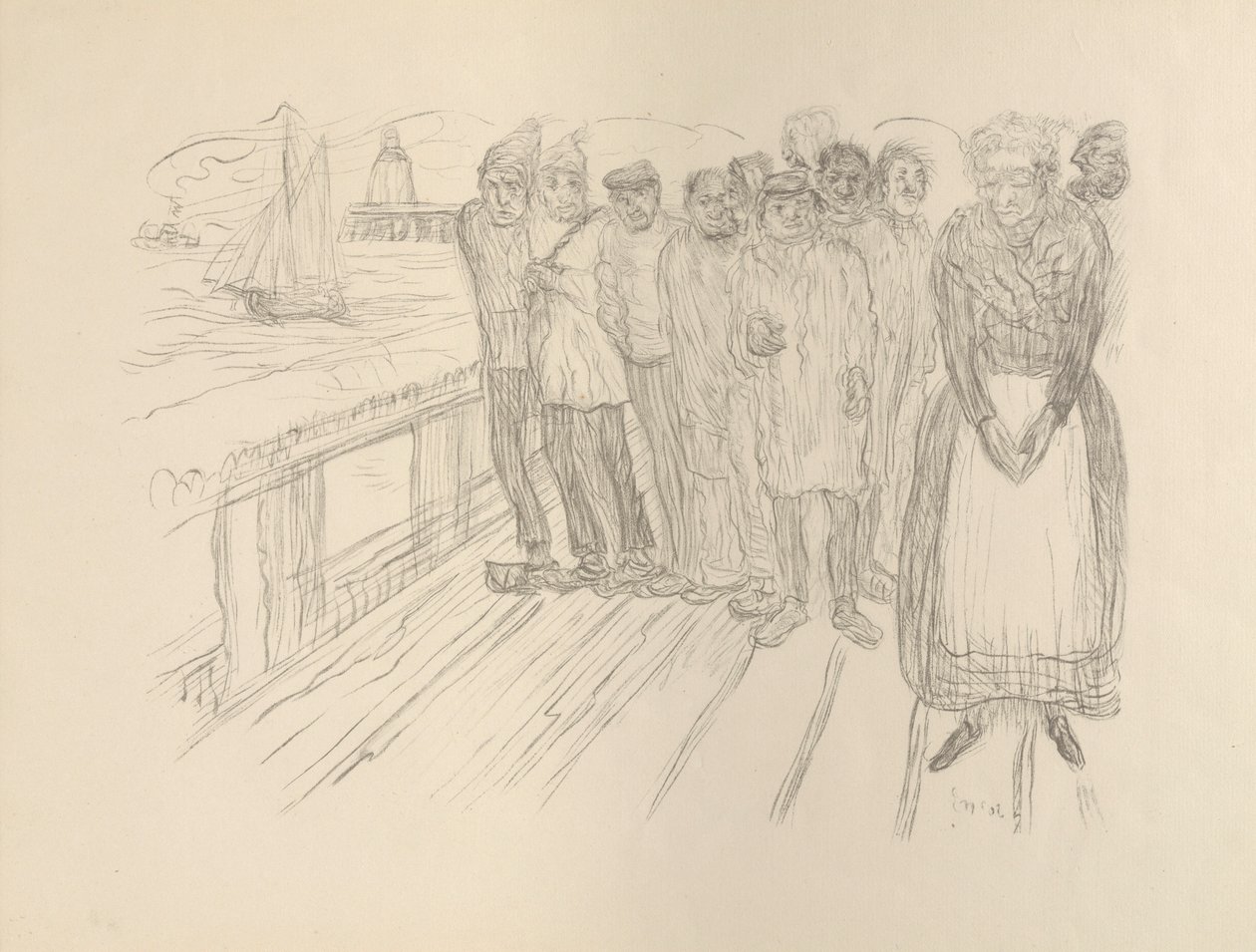 Los pescadores (Los desdichados) de James Ensor
