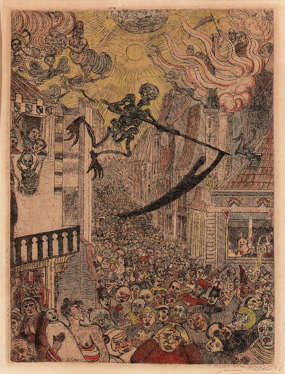 La muerte persigue al rebaño de humanos de James Ensor