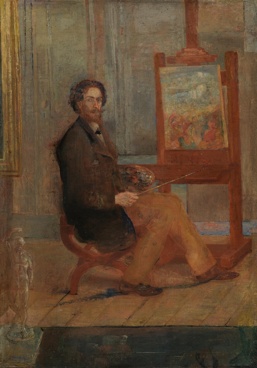 Ensor en su caballete de James Ensor