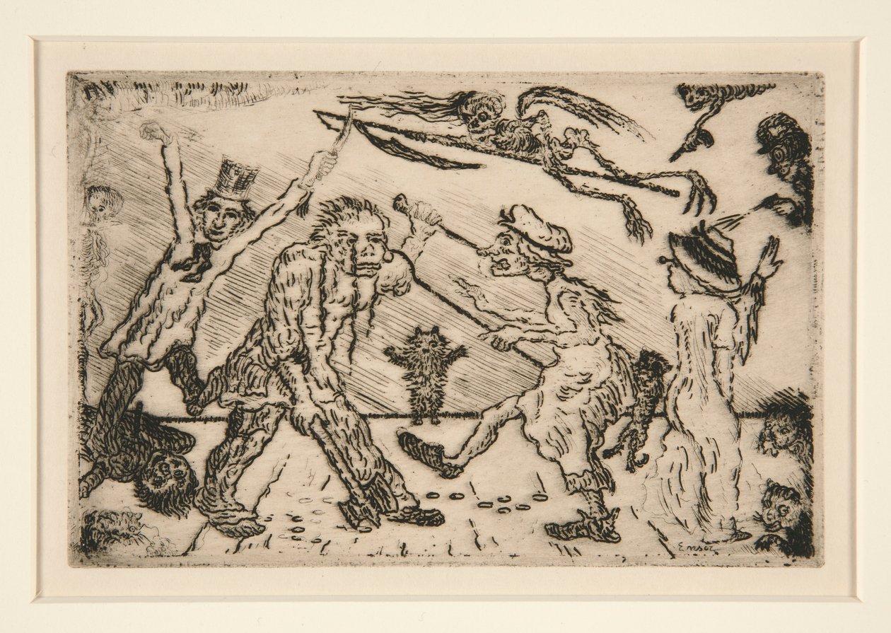 La col?re (Ira), del portafolio Les p?ch?s capitaux (Los pecados capitales) de James Ensor