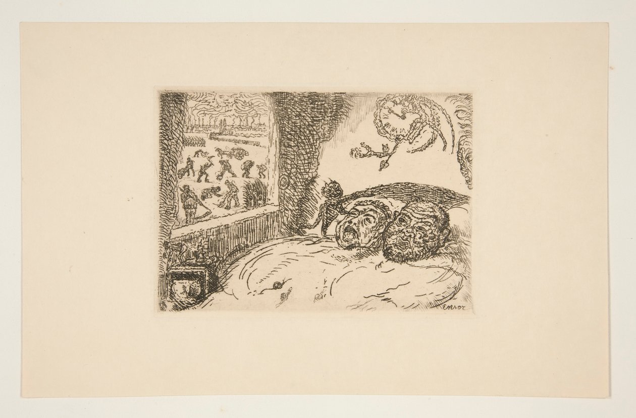 La paresse (Pereza), del portafolio Les p?ch?s capitaux (Los pecados capitales) de James Ensor