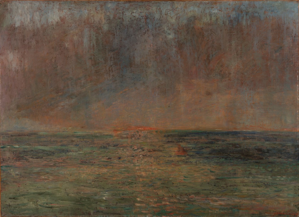 Gran paisaje marino - Puesta de sol de James Ensor