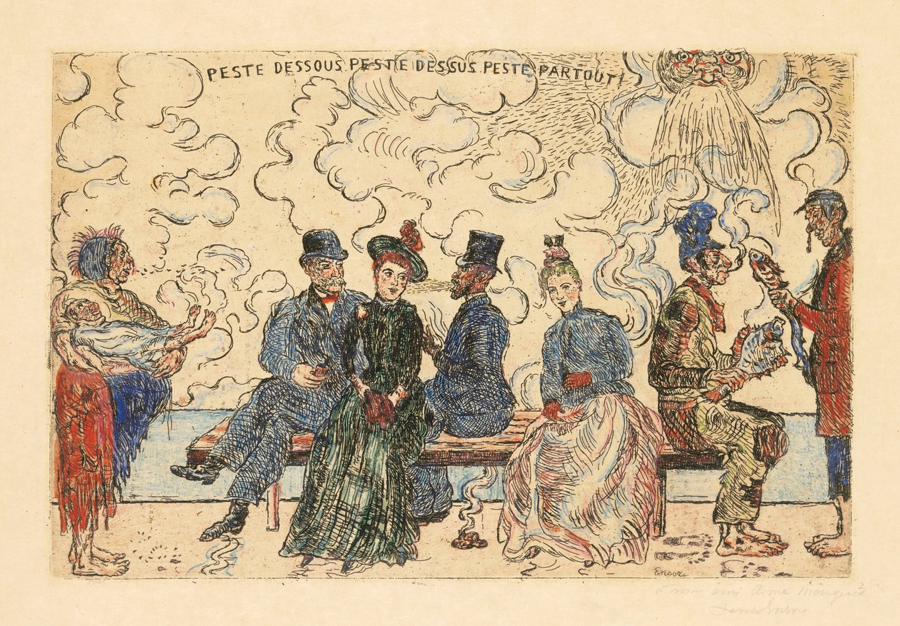 Peste dessous, Peste dessus, Peste partout (Contaminación por debajo, Contaminación por encima, Contaminación por todas partes) de James Ensor