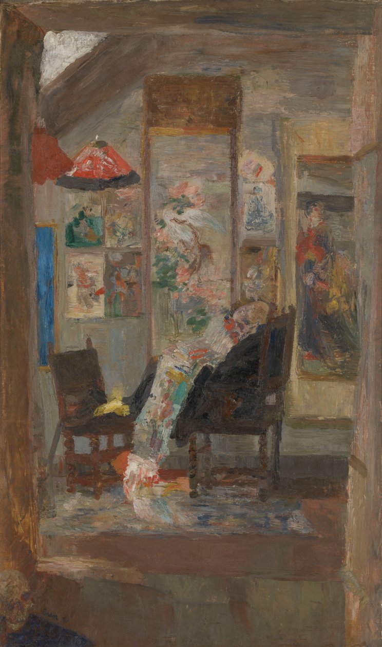 Skelet examina objetos de estilo chino de James Ensor
