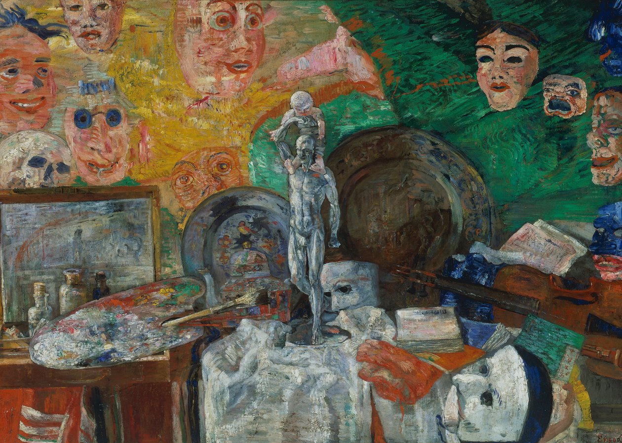 Naturaleza muerta en el estudio o atributos de Arts de James Ensor