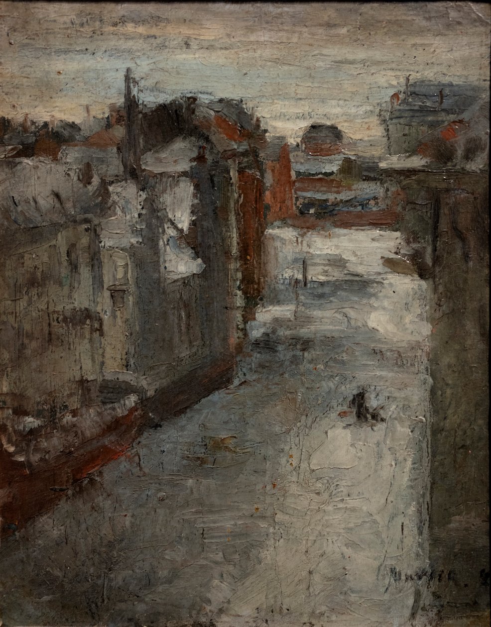 La Van Iseghemlane bajo la nieve de James Ensor