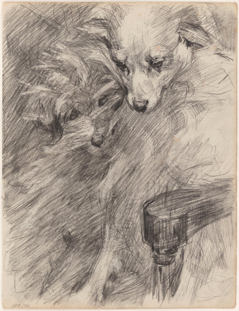 Dos perros en un sillón de James Ensor