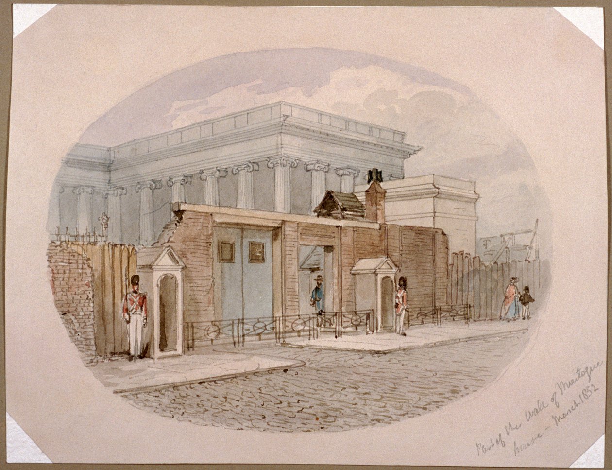 Muro de Montague House, Museo Británico, Londres, 1852 de James Findlay