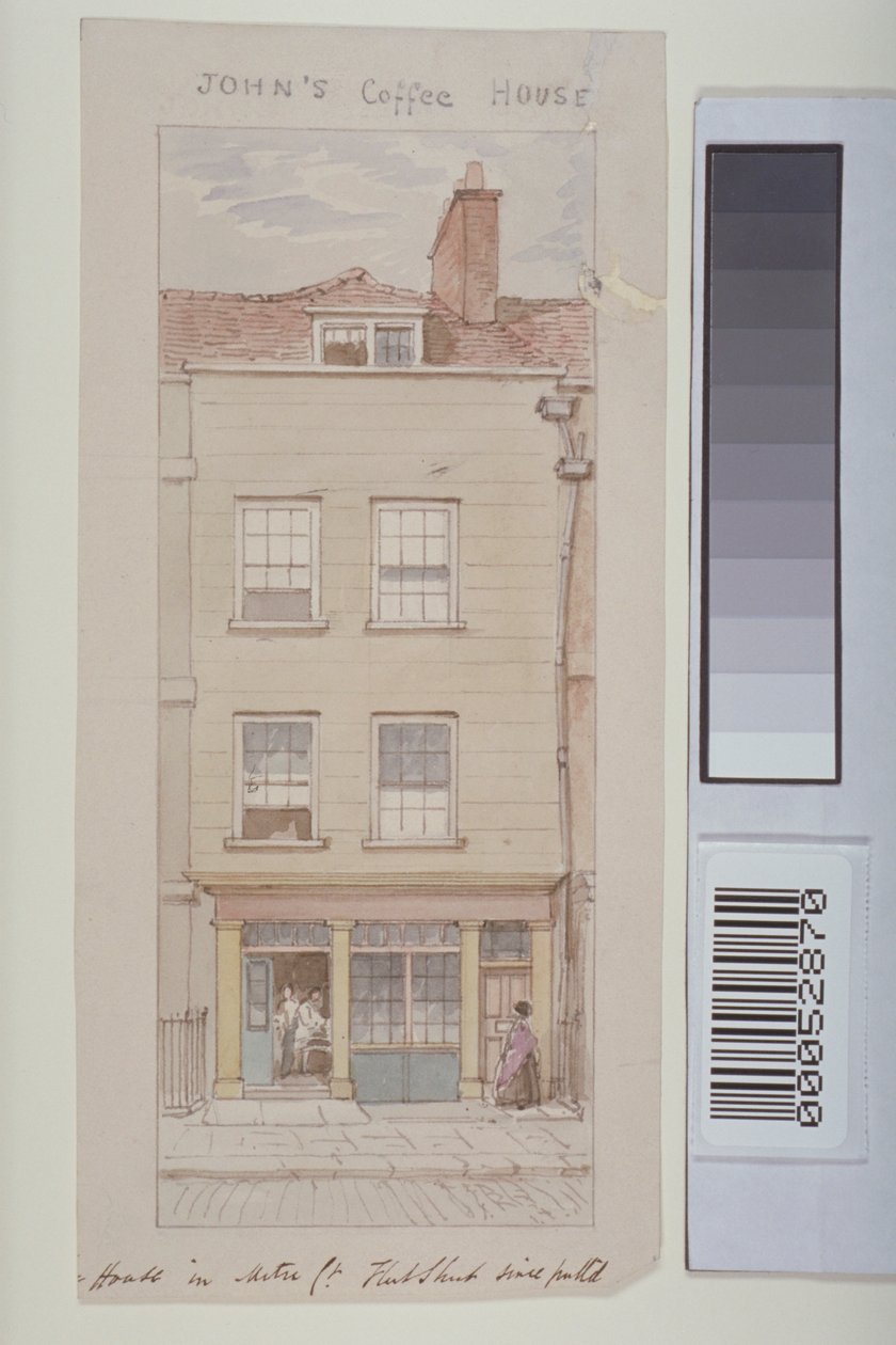 Vista de Mitre Court, Fleet Street, mostrando la Casa de Café de John, c.1850 de James Findlay